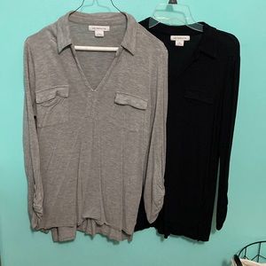 TWO Liz Claiborne 3/4 length tops